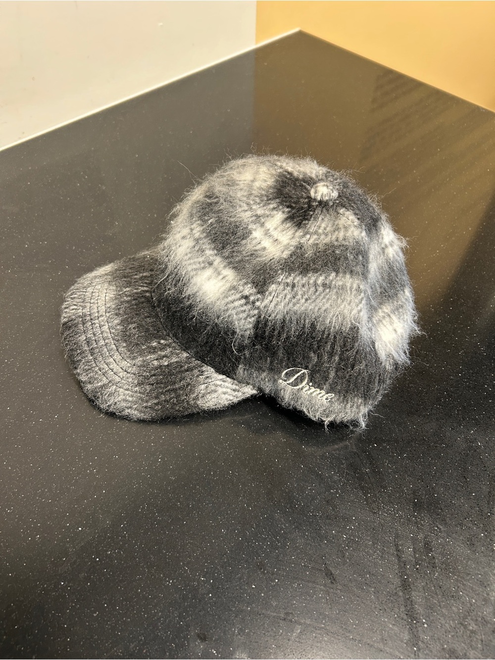 Dime Men's Black & Gray Fuzzy Baseball Cap Brand new